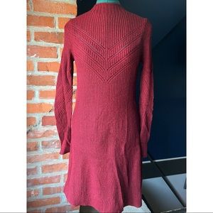 Cable-knit sweater dress w lining